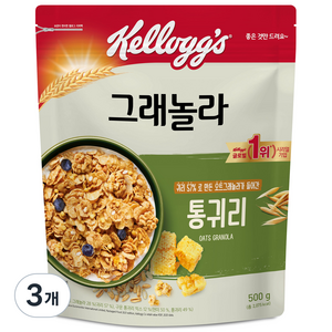 켈로그 통귀리 그래놀라, 500g, 3개