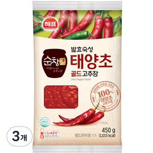 순창궁 태양초 골드 고추장, 450g, 3개