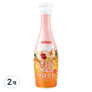 쥬피터 복숭아 아이스티, 600g, 2개