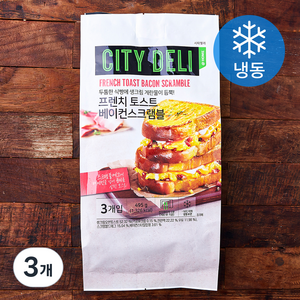 시티델리 프랜치토스트 베이컨스크램블 3개입 (냉동), 495g, 3개