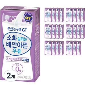 맛있는우유GT 소화 잘되는 배 안아픈 저지방 우유, 180ml, 48개