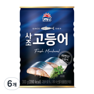 사조 고등어 통조림, 300g, 6개