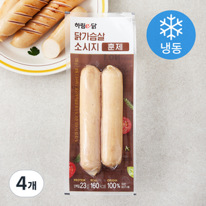 하림e닭 닭가슴살 소시지 훈제 (냉동), 120g, 4개