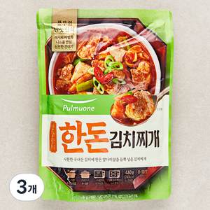 풀무원 반듯한식 한돈 김치찌개 냉장, 460g, 3개