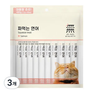 무마진 짜먹는 고양이 간식 40p, 연어, 480g, 3개