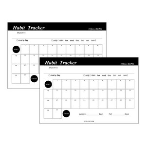 아이씨엘디자인 Iciel Habit tracker 목표달성 플래너 31day, 혼합색상, 2개