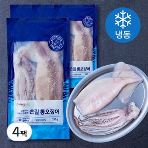 곰곰 손질 통오징어, 320g, 4팩