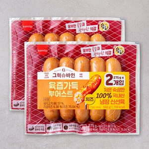 그릭슈바인 육즙 가득 부어스트 치즈 소시지, 275g, 2개