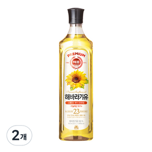 해표 해바라기유, 2개, 900ml