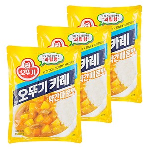 오뚜기 카레 과립형 약간매운맛, 1kg, 3개