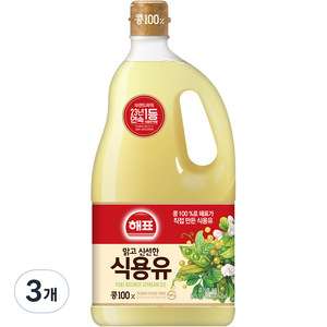 해표 식용유, 1.5L, 3개