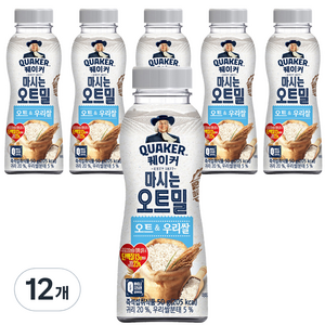 퀘이커 마시는 오트밀 오트&우리쌀, 50g, 12개