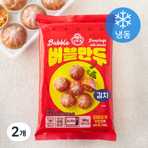 오뚜기 버블만두 김치 (냉동), 168g, 2개