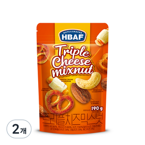 HBAF 트리플 치즈 믹스넛, 190g, 2개