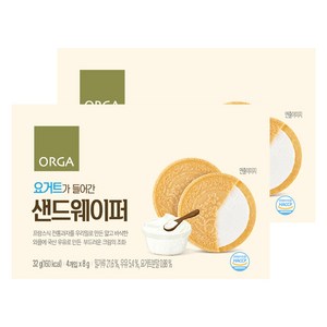 ORGA 요거트가 들어간 샌드웨이퍼, 요거트맛, 32g, 2개