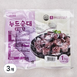 달솔 누드순대 슬라이스, 1kg, 3개