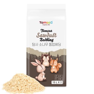 탐사 압축 톱밥 베딩 사과향, 15L, 2개