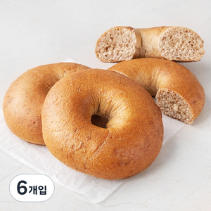 브로드카세 발효종 통밀 베이글, 120g, 6개입