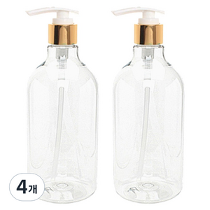 병도매닷컴 DN850 디스펜서 850ml, 용기(투명), 캡(골드), 4개