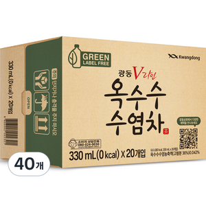 광동옥수수수염차 그린 무라벨, 330ml, 40개