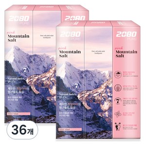 2080 퓨어 치약 핑크마일드민트향, 150g, 36개