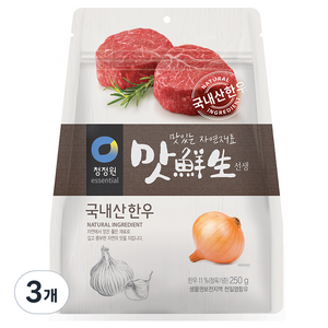 청정원 맛선생 국내산한우, 250g, 3개