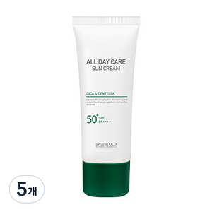 스와니코코 올 데이 케어 시카 앤 센텔라 선크림 SPF50+ PA++++, 50ml, 5개