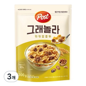 포스트 그래놀라 카카오호두 시리얼, 300g, 3개