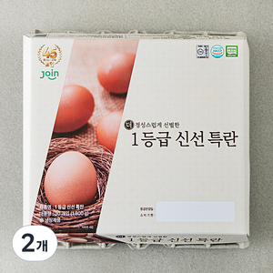 조인 무항생제 인증 1등급 신선 특란 1800g, 30구, 2개