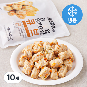 허닭 한입 닭가슴살 큐브 치즈 (냉동), 100g, 10개