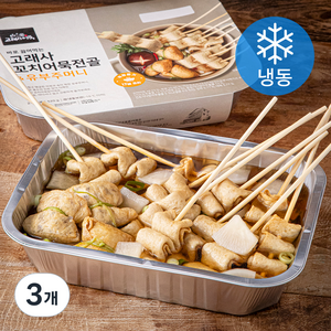 고래사어묵 바로 끓여먹는 꼬치어묵전골 & 유부주머니 2~3인분 (냉동), 520g, 3개