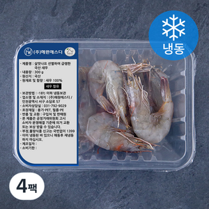 살맛나요 선별하여 급랭한 국산 새우 (냉동), 300g, 4팩