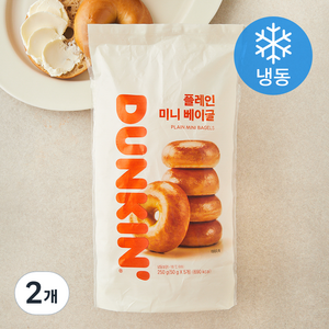 던킨도너츠 플레인 미니 베이글 (냉동), 250g, 2개