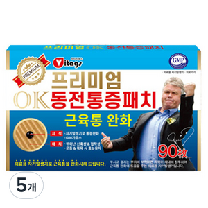 비타지에스 프리미엄 OK 동전통증패치, 5개, 90개입