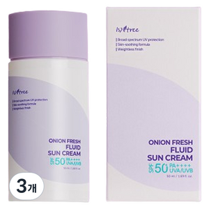 이즈앤트리 어니언 프레쉬 플루이드 선 크림 SPF50+ PA++++, 50ml, 3개