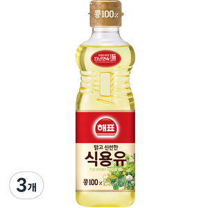 해표 맑고 신선한 식용유, 900ml, 3개