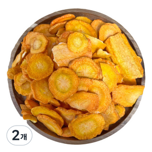 바삭바삭하게 말린 건조 당근칩, 80g, 2개