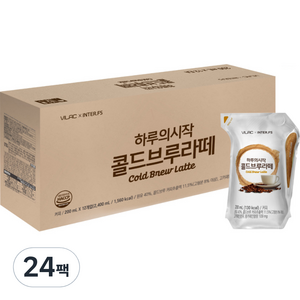 비락 하루의 시작 콜드브루 라떼, 200ml, 24개