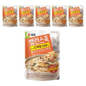 샘표 밸런스 통녹두 전복 삼계죽, 420g, 6개