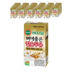 베지밀 뼈에좋은 칼슘두유 땅콩 아몬드 호두 잣, 190ml, 96개