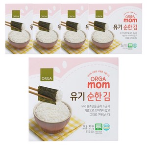 올가홀푸드 유기 순한 김 1.5g, 순한맛, 15g, 5개