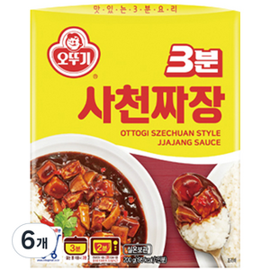 오뚜기3분 사천짜장, 200g, 6개