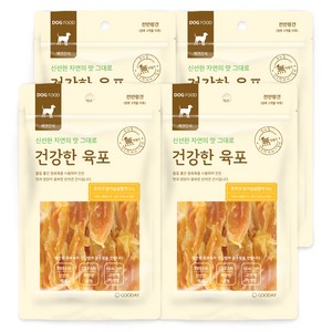 굿데이 건강한육포 강아지간식, 혼합맛(토끼귀/ 닭가슴살), 80g, 4개