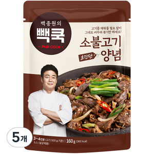 빽쿡 백종원의 소불고기양념, 160g, 5개