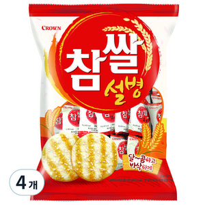 크라운 참쌀설병, 128g, 4개