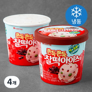 롯데웰푸드 찰떡아이스 홈 컵 아이스밀크 (냉동), 660ml, 4개