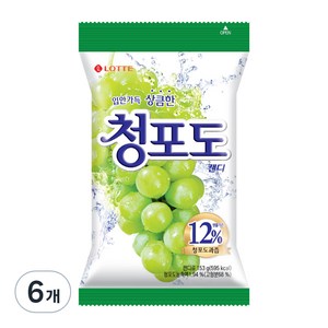 롯데웰푸드 청포도 캔디, 153g, 6개