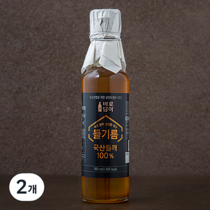 바로 담아 신선한 국산 들기름, 180ml, 2개