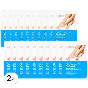 매드포코스 촉촉한 실키 코코넛 오일 풋 마스크, 20개입, 2개, 16ml