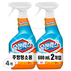 유한락스 주방청소용, 600ml, 4개